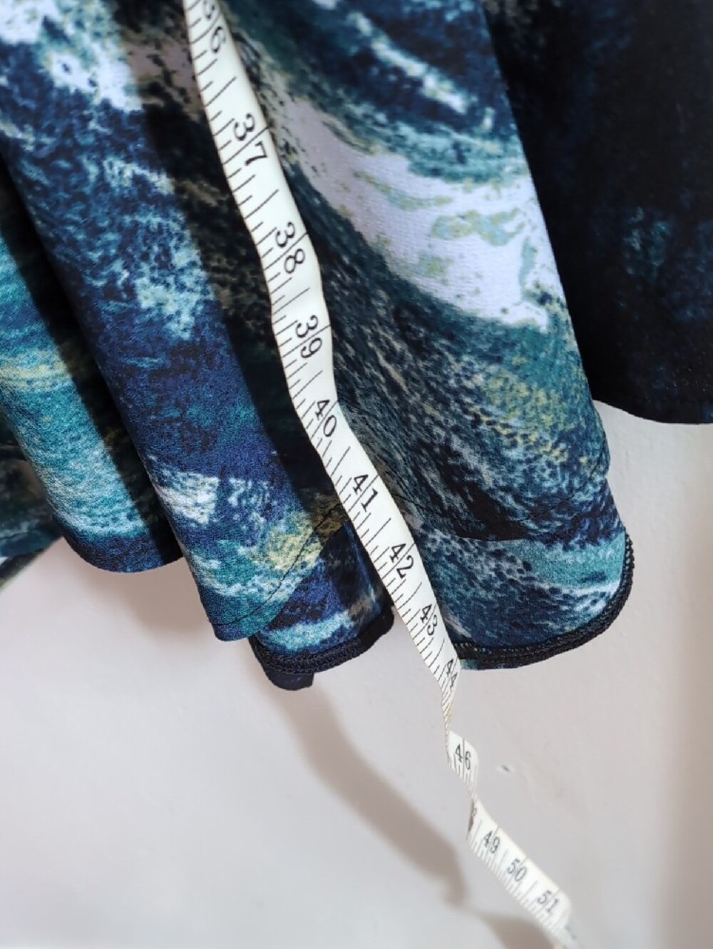 Simply Vera Vera Wang Teal & Navy Abstract Long Sleeve Dress - Picture 5 of 5